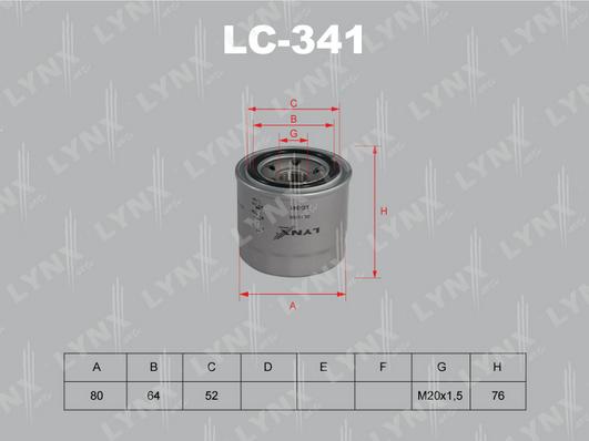 LYNXauto LC-341 - Масляный фильтр autodif.ru