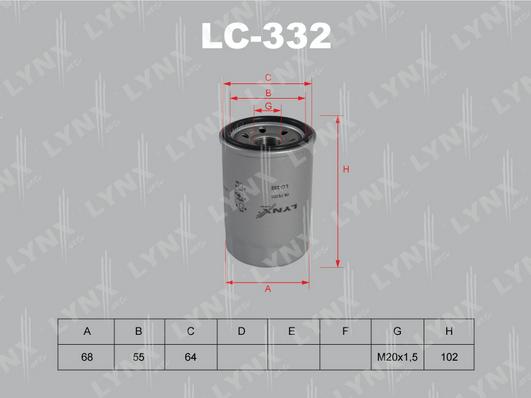 LYNXauto LC-332 - Масляный фильтр autodif.ru