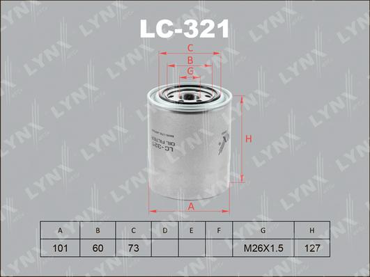 LYNXauto LC-321 - Масляный фильтр autodif.ru