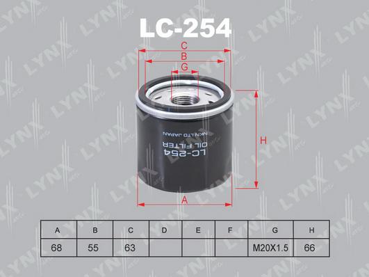 LYNXauto LC-254 - Масляный фильтр autodif.ru