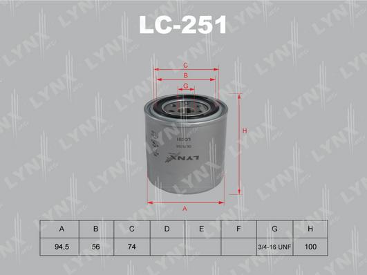 LYNXauto LC-251 - Масляный фильтр autodif.ru