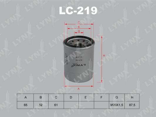 LYNXauto LC-219 - Масляный фильтр autodif.ru