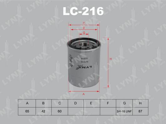 LYNXauto LC-216 - Масляный фильтр autodif.ru