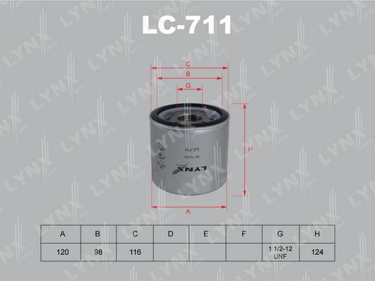 LYNXauto LC-711 - Масляный фильтр autodif.ru
