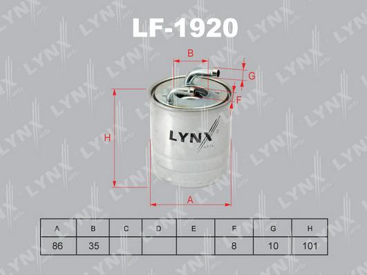 LYNXauto LF-1920 - Топливный фильтр autodif.ru