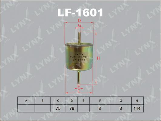 LYNXauto LF-1601 - Топливный фильтр autodif.ru