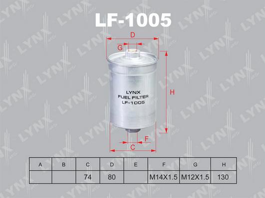 LYNXauto LF-1005 - Топливный фильтр autodif.ru