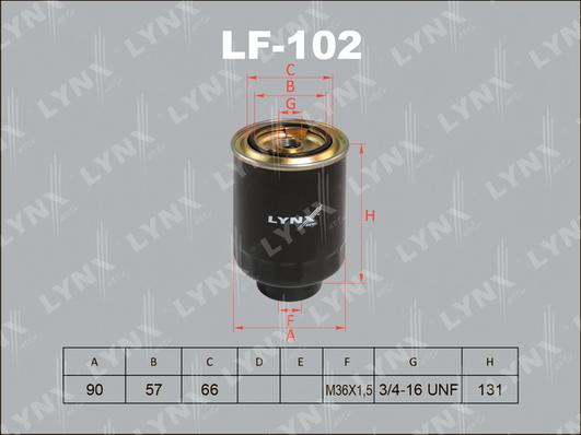 LYNXauto LF-102 - Топливный фильтр autodif.ru