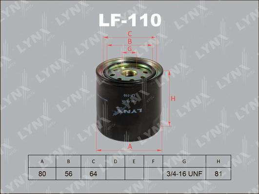 LYNXauto LF-110 - Топливный фильтр autodif.ru