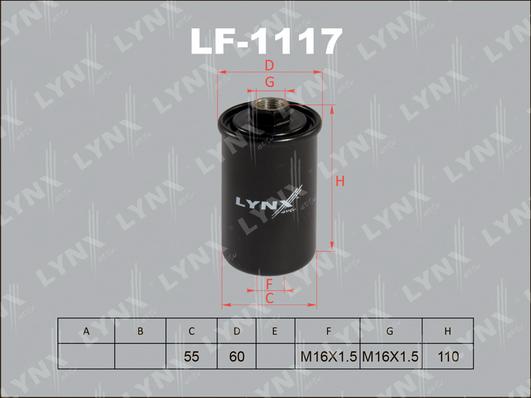 LYNXauto LF-1117 - Топливный фильтр autodif.ru