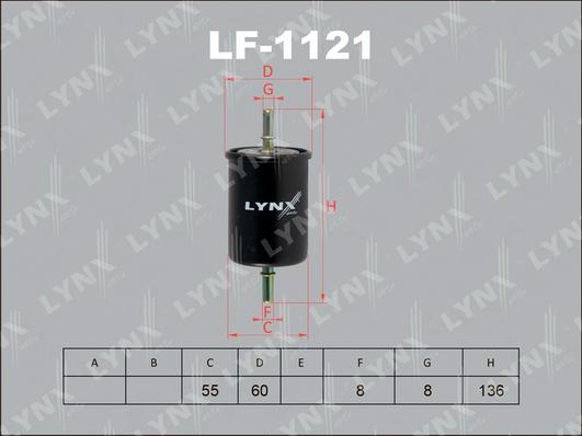 LYNXauto LF-1121 - Топливный фильтр autodif.ru