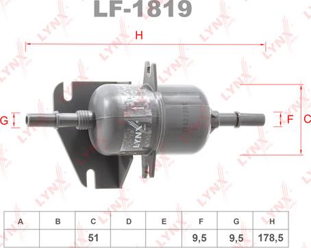 LYNXauto LF-1819 - Топливный фильтр autodif.ru