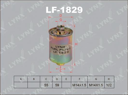 LYNXauto LF-1829 - Топливный фильтр autodif.ru