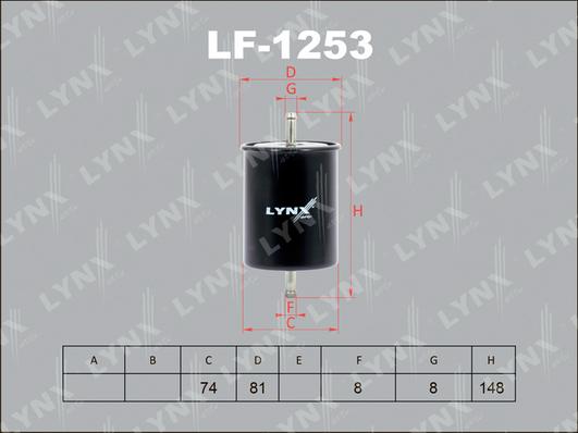 LYNXauto LF-1253 - Топливный фильтр autodif.ru