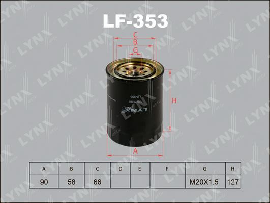 LYNXauto LF-353 - Топливный фильтр autodif.ru