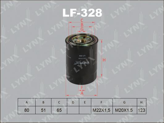LYNXauto LF-328 - Топливный фильтр autodif.ru