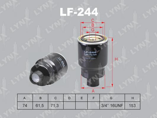 LYNXauto LF-244 - Топливный фильтр autodif.ru