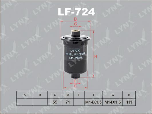 LYNXauto LF-724 - Топливный фильтр autodif.ru