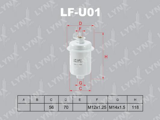 LYNXauto LF-U01 - Топливный фильтр autodif.ru