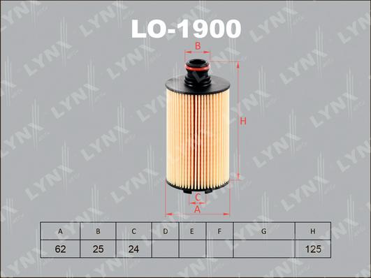 LYNXauto LO-1900 - Масляный фильтр autodif.ru