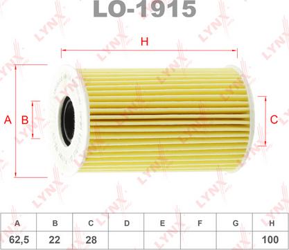 LYNXauto LO-1915 - Фильтр масляный AUDI A3 1.6D-2.0D 03-12 / A4 2.0D 07-15 / A5 2.0D 07-17 / A6 2.0D 11-18 / Q3 2.0D 11 autodif.ru