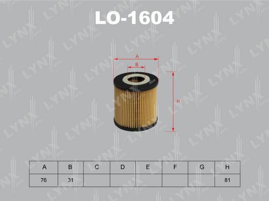 LYNXauto LO-1604 - Масляный фильтр autodif.ru