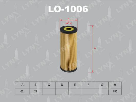 LYNXauto LO-1006 - Масляный фильтр autodif.ru