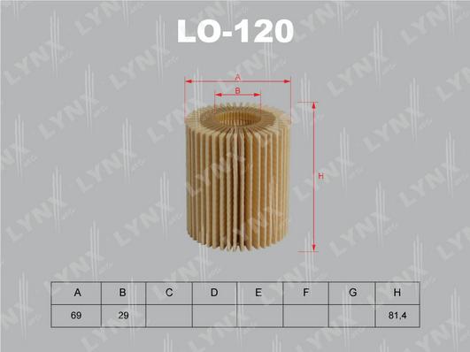 LYNXauto LO-120 - Масляный фильтр autodif.ru