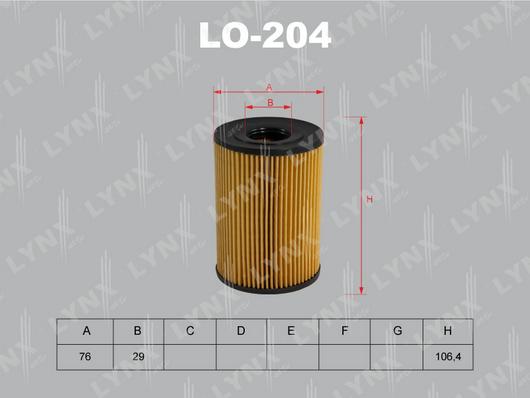LYNXauto LO-204 - Масляный фильтр autodif.ru