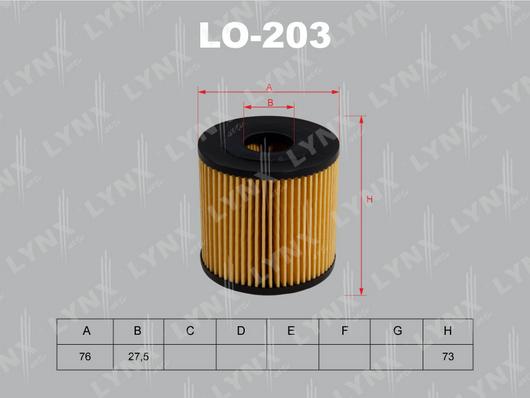 LYNXauto LO-203 - Масляный фильтр autodif.ru