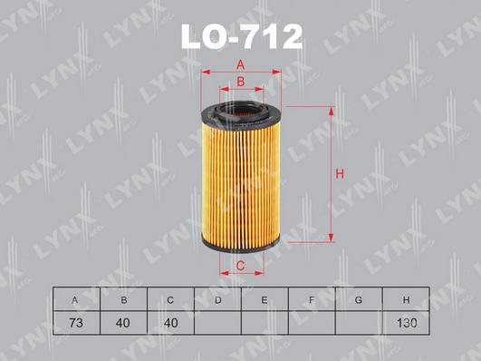 LYNXauto LO-712 - Масляный фильтр autodif.ru