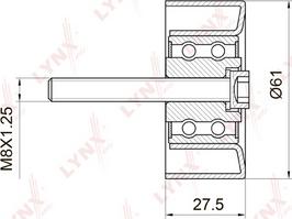 LYNXauto PB-3027 - Направляющий ролик, зубчатый ремень ГРМ autodif.ru