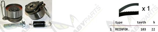 Mabyparts OBK010455 - Комплект зубчатого ремня ГРМ autodif.ru
