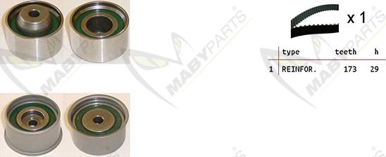 Mabyparts OBK010482 - Комплект зубчатого ремня ГРМ autodif.ru