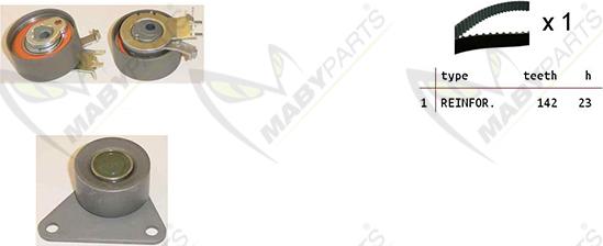 Mabyparts OBK010374 - Комплект зубчатого ремня ГРМ autodif.ru