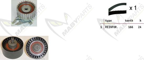 Mabyparts OBK010205 - Комплект зубчатого ремня ГРМ autodif.ru