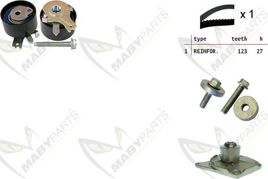 Mabyparts OBKWP0061 - Водяной насос + комплект зубчатого ремня ГРМ autodif.ru