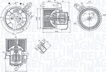 Magneti Marelli 069412247010 - Мотор вентилятора отопителя (печки) Рено Logan 2, Sandero 2, Duster 2014-> +AC autodif.ru