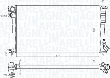 Magneti Marelli 350213199700 - Радиатор, охлаждение двигателя autodif.ru