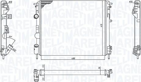 Magneti Marelli 350213192600 - Радиатор, охлаждение двигателя autodif.ru