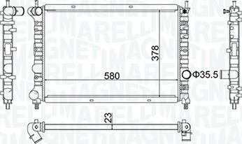 Magneti Marelli 350213192100 - Радиатор, охлаждение двигателя autodif.ru
