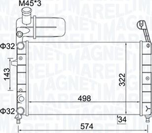 Magneti Marelli 350213154400 - Радиатор, охлаждение двигателя autodif.ru