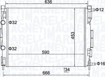Magneti Marelli 350213153500 - Радиатор, охлаждение двигателя autodif.ru