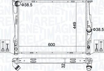 Magneti Marelli 350213162700 - Радиатор, охлаждение двигателя autodif.ru