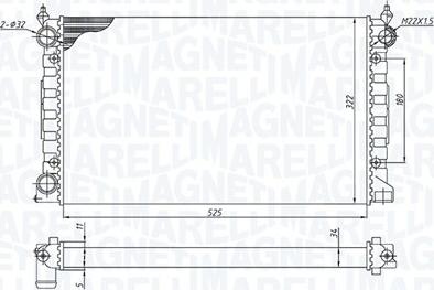 Magneti Marelli 350213189600 - Радиатор (520х320) autodif.ru