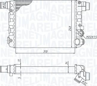Magneti Marelli 350213188900 - Радиатор, охлаждение двигателя autodif.ru