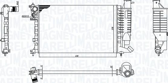 Magneti Marelli 350213188400 - Радиатор, охлаждение двигателя autodif.ru