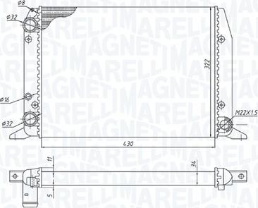 Magneti Marelli 350213188800 - Радиатор, охлаждение двигателя autodif.ru