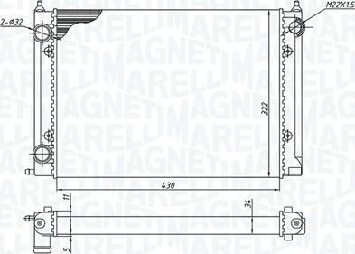 Magneti Marelli 350213187400 - Радиатор, охлаждение двигателя autodif.ru