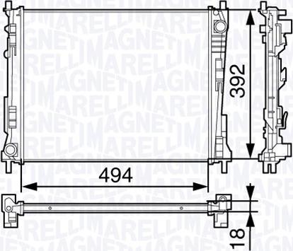 Magneti Marelli 350213132200 - Радиатор, охлаждение двигателя autodif.ru